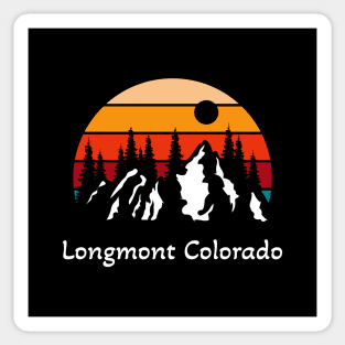 Retro Longmont Colorado Sunset and Mountains Sticker